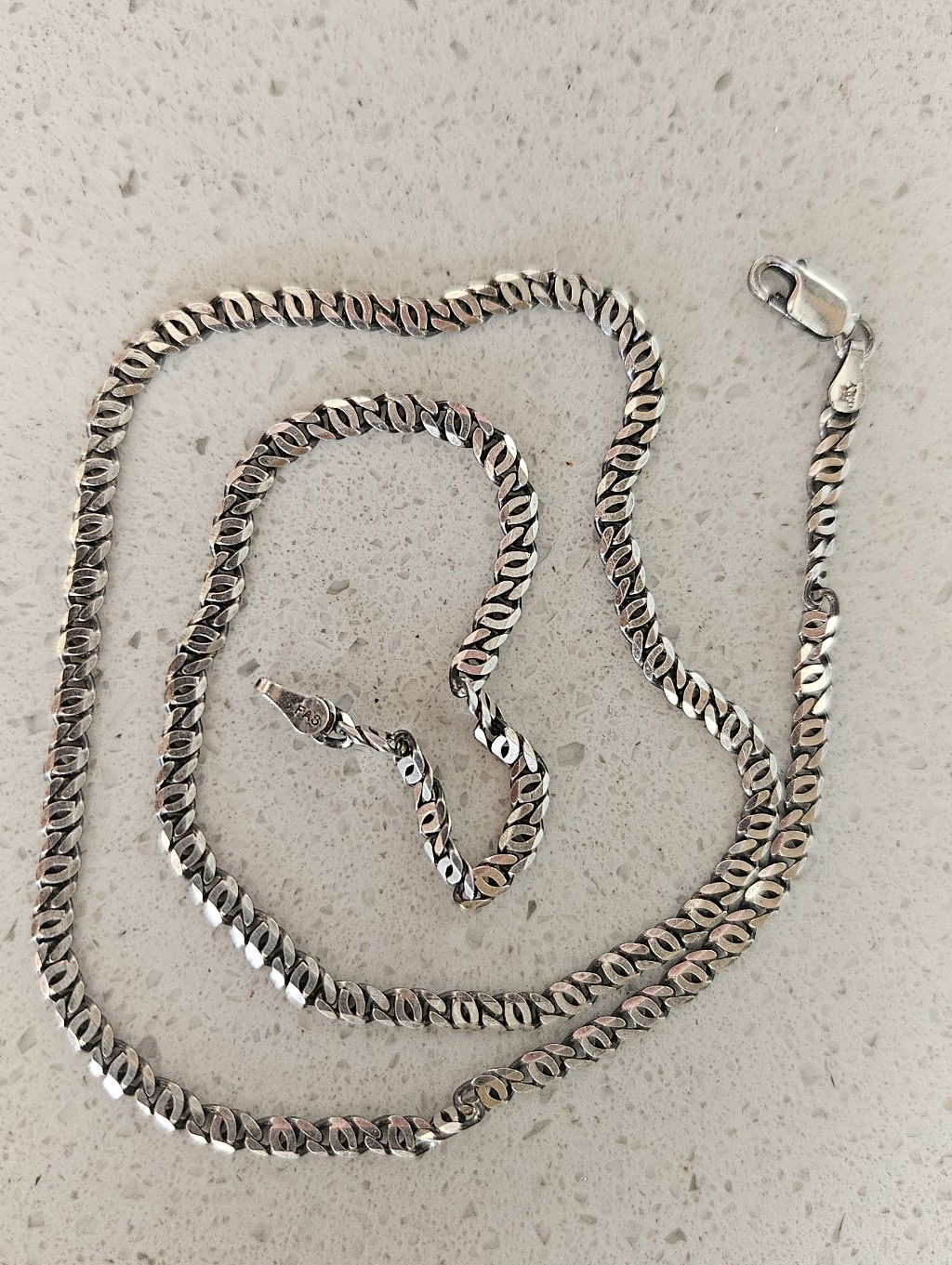 Vintage 18 Solid Sterling Silver Italian 925 Chain